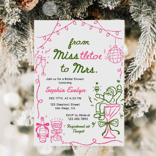 Misstletoe to Mrs Christmas Bridal Shower Invitation