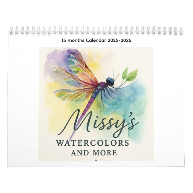 Missy's Watercolors and More 15 months Calendar (Cover)