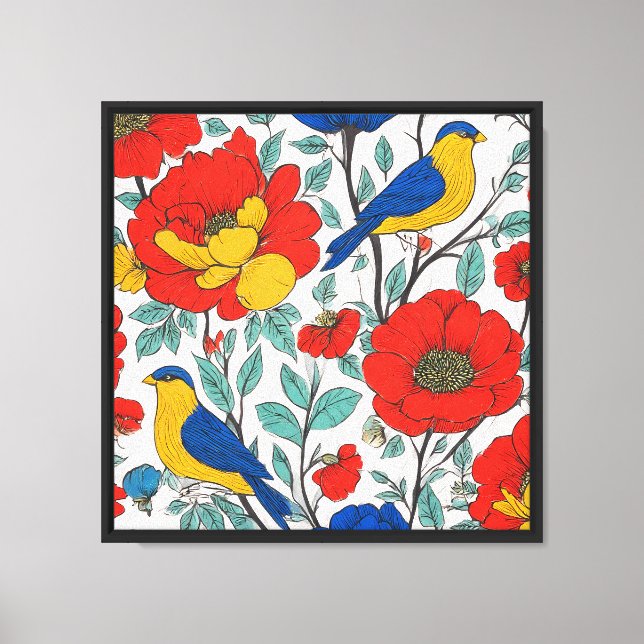 MIST Layering Accent - Folk Flora Scroll Canvas Print (Front)