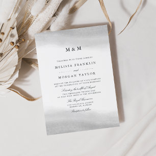 Mist Monogram Wedding Invitation