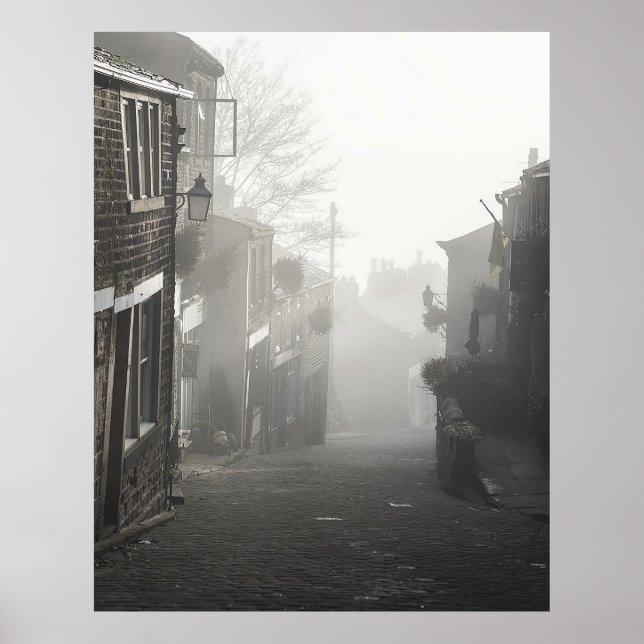 Mist on Haworth Main Street Poster (Front)