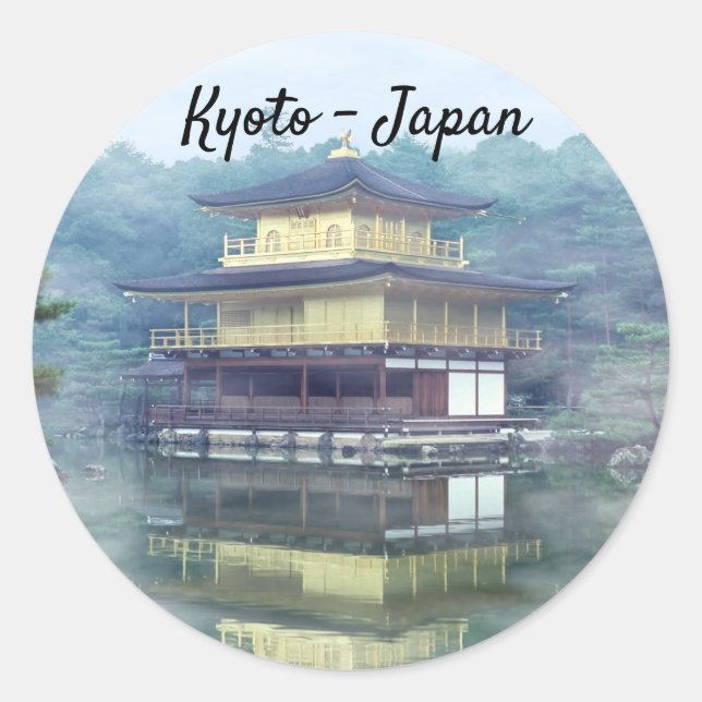 Mist on the Golden Pavilion Classic Round Sticker (Front)