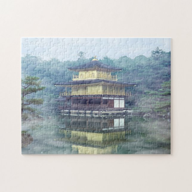 Mist on the Golden Pavilion - Kyoto, Japan, Asia Jigsaw Puzzle (Horizontal)