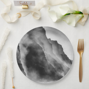 Mist on the rocks paper plate