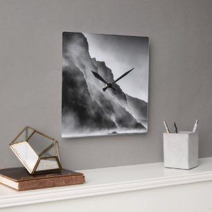 Mist on the rocks square wall clock
