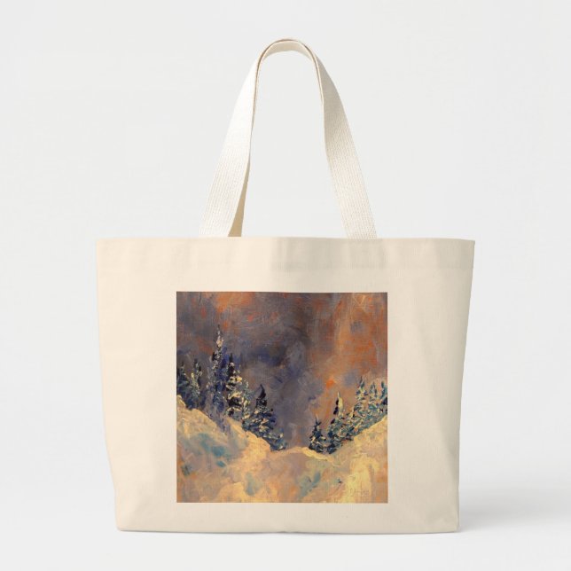 Mist on the Snow Peak 2009 Large Tote Bag (Front)