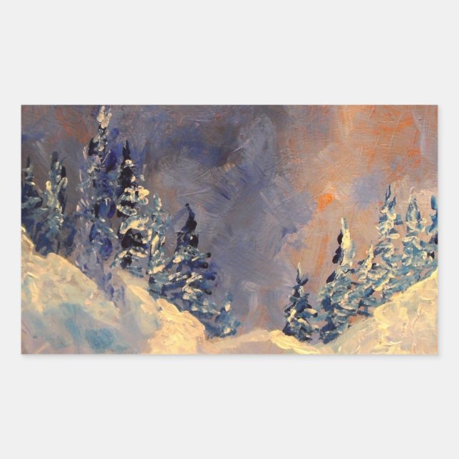 Mist on the Snow Peak 2009 Rectangular Sticker (Front)