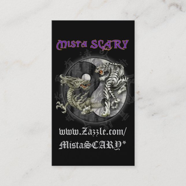 Mista SCARY Dragon Tiger Yin- Yang... - Customised Business Card (Front)