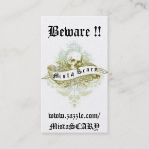 Mista SCARY Skull Banner Profile Business Card