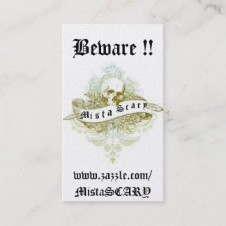 Mista SCARY Skull Banner Profile Business Card