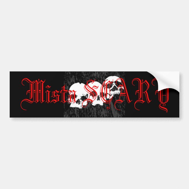 Mista SCARY Skulls Logo Bumpersticker -Customised Bumper Sticker (Front)