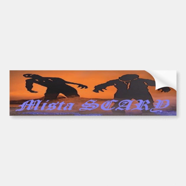 Mista SCARY Zombie Scene Bumpersticker Bumper Sticker (Front)