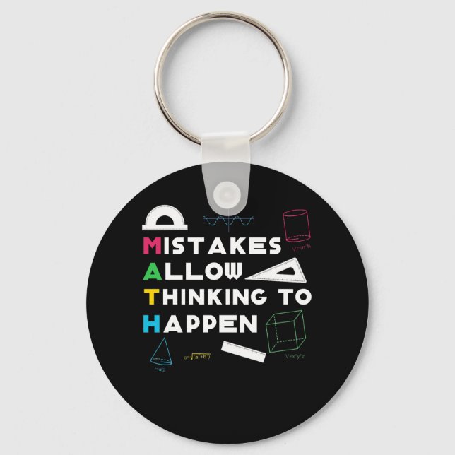 Mistake Allow Thinking Happen Math Lover Key Ring (Front)