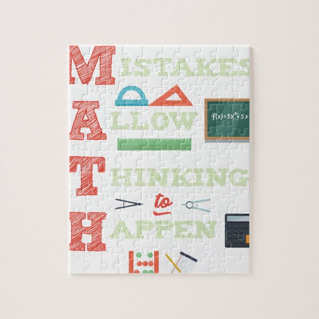 Mistakes Allow Thinking To Happen Math Teacher Jigsaw Puzzle (Vertical)