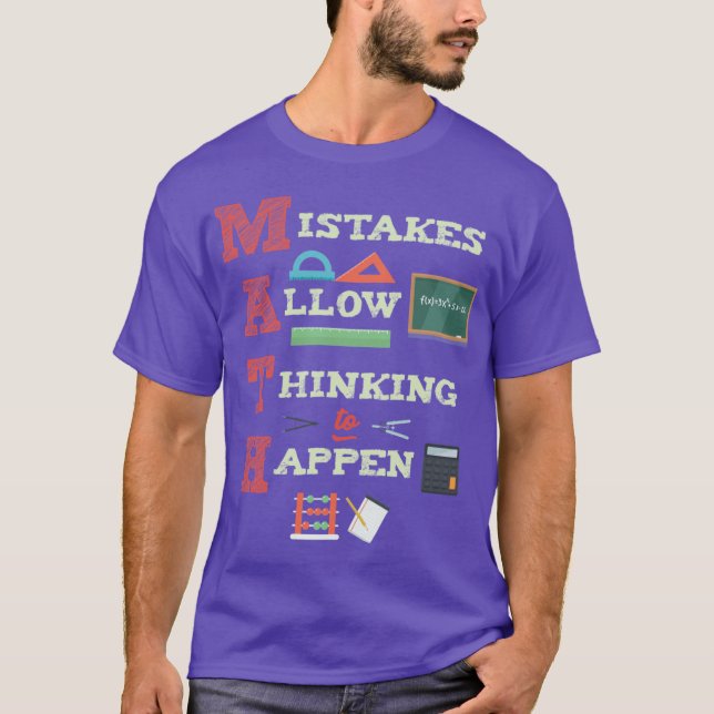 Mistakes Allowhinkingo Happen Matheacher retro vin T-Shirt (Front)