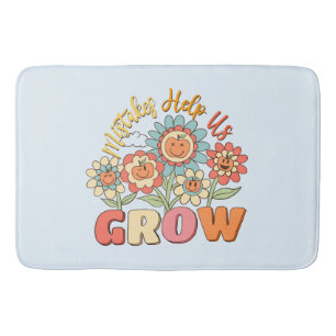 Mistakes Help Us Grow Playful Floral Motivation Bath Mat