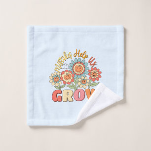 Mistakes Help Us Grow Playful Floral Motivation Bath Towel Set