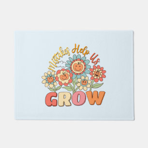 Mistakes Help Us Grow Playful Floral Motivation Doormat