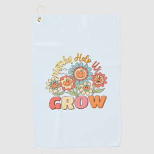 Mistakes Help Us Grow Playful Floral Motivation Golf Towel