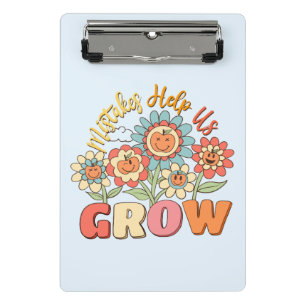 Mistakes Help Us Grow –Playful Floral Motivational Mini Clipboard