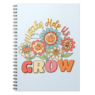 Mistakes Help Us Grow –Playful Floral Motivational Notebook