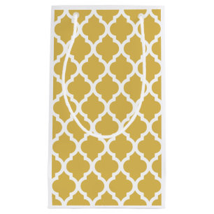 Misted Sunny Yellow Moroccan Tile Trellis Small Gift Bag