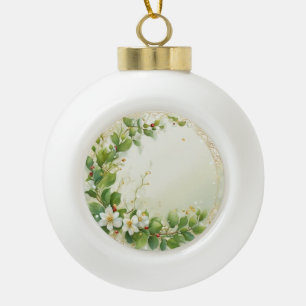 Mistelzweige, wasserfarben pastell Gemälde Ceramic Ball Christmas Ornament