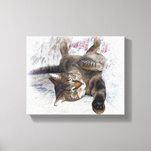 Mister Cat on Couch Canvas Print