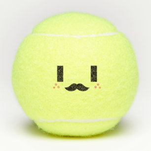 Mister Kawaii Cute Smiling Emoticon Emoji Face Tennis Balls