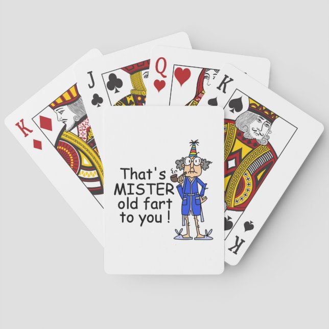 Mister Old Fart Birthday Humour Playing Cards (Back)