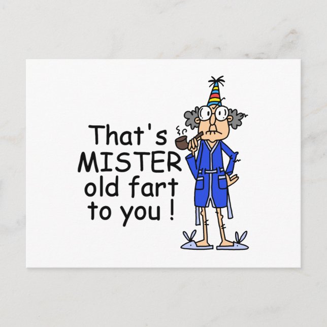 Mister Old Fart Birthday Humour Postcard (Front)