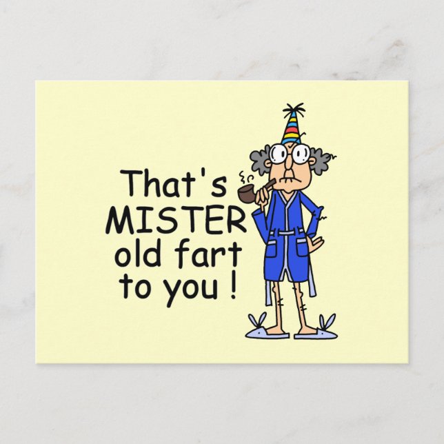 Mister Old Fart Birthday Humour Postcard (Front)