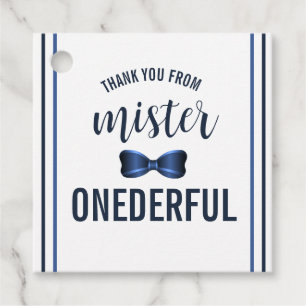 Mister Onederful Bow Tie 1st Birthday Favour Tags