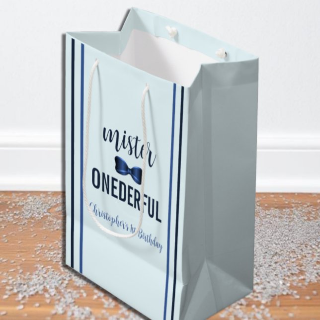 Mister Onederful Bow Tie 1st Birthday Medium Gift Bag (Creator Uploaded)