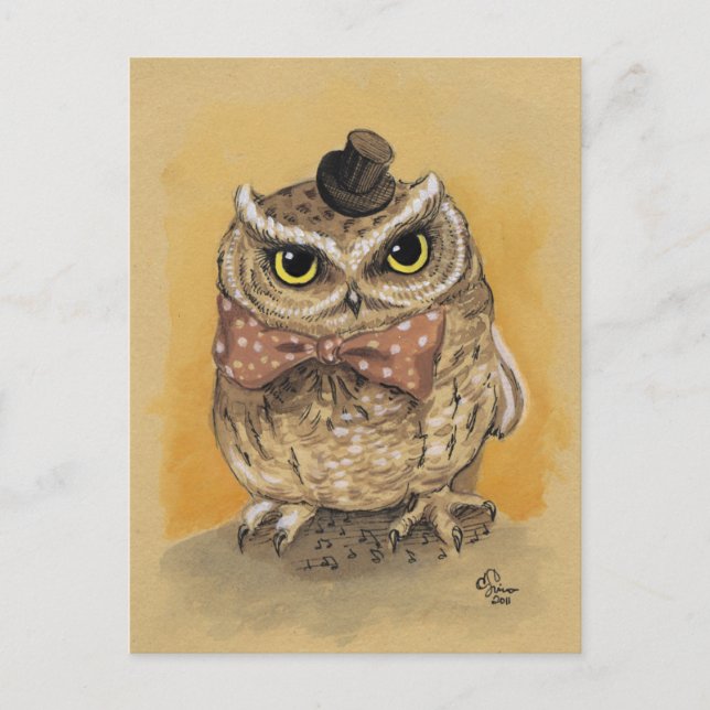 Mister Owl Dapper Gent Postcard (Front)