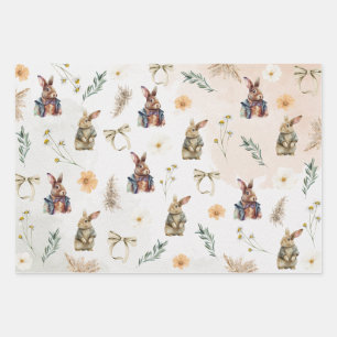 Mister Whimsy Spring Bunny Wrapping Paper Sheet