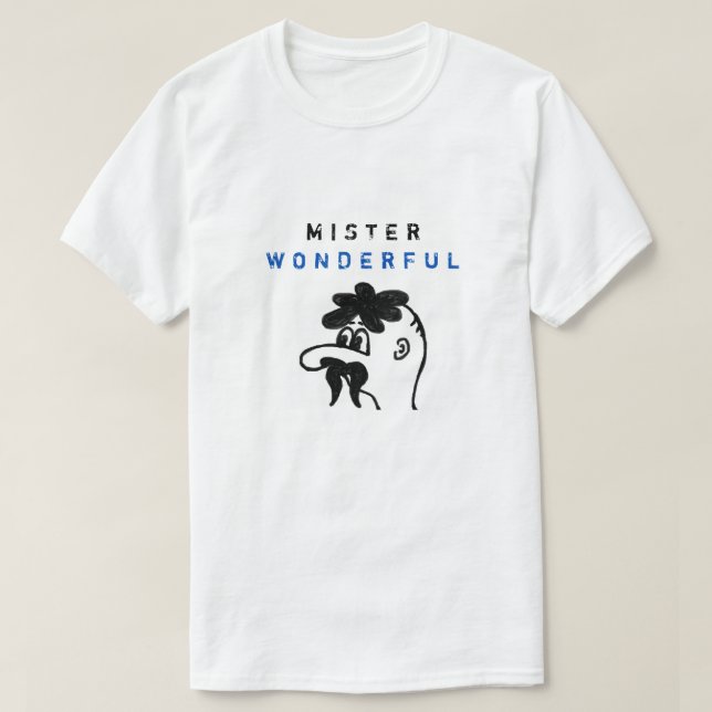 Mister Wonderful - Funny White T-Shirt (Design Front)