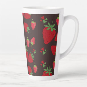 Misterius and elegant strawberries pattern latte mug