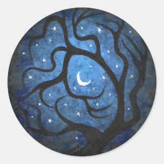 Mistery tree classic round sticker