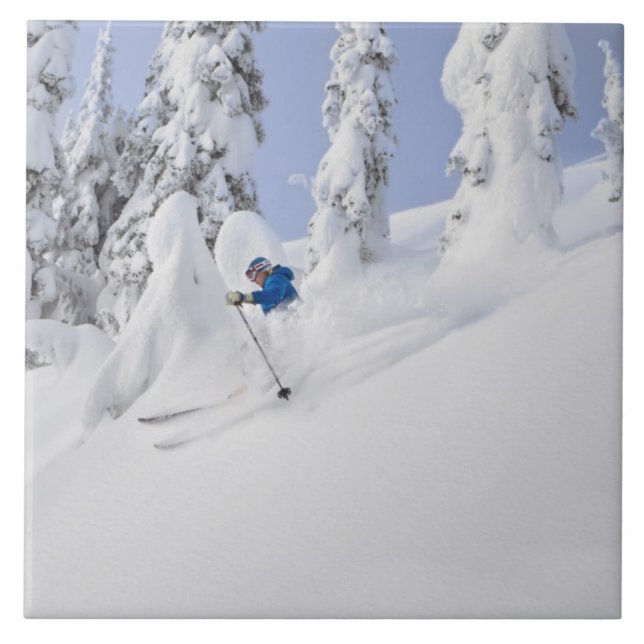 Mistie Fortin skis powder Tile (Front)