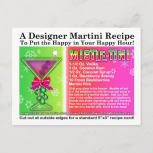 Mistle-Tini Christmas Martini Recipe Postcard