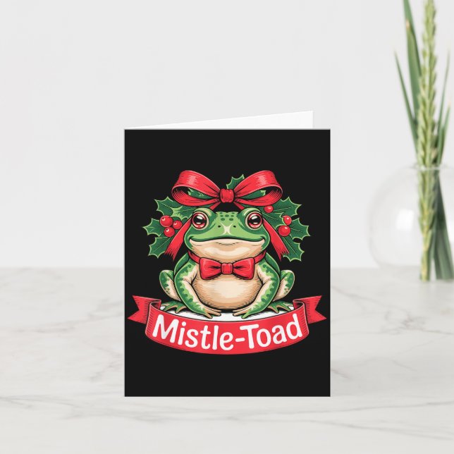 Mistle-toad Funny Christmas Toad Pun  Card (Front)