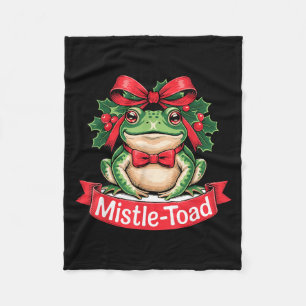 Mistle-toad Funny Christmas Toad Pun  Fleece Blanket
