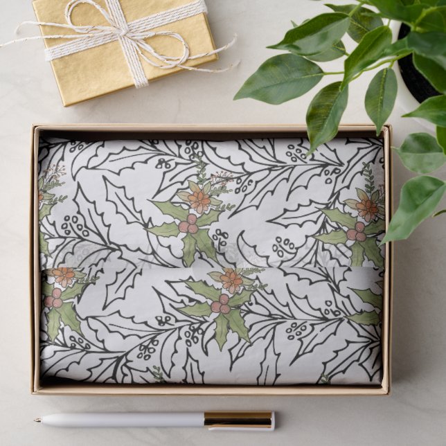 Mistle Toe Holly  Tissue Paper (Gift)