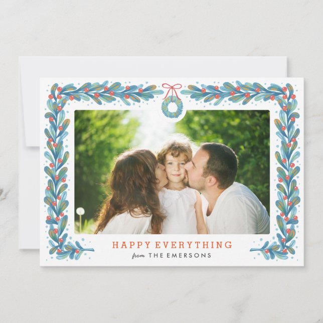 Mistle Wreath - Holiday Photo Card (Front)