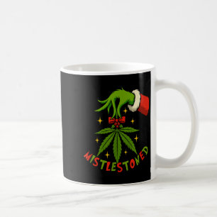 Mistlestoned Weed Leaf Funny Stoner Christmas  Coffee Mug