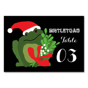 Mistle'toad Christmas Number Table Number