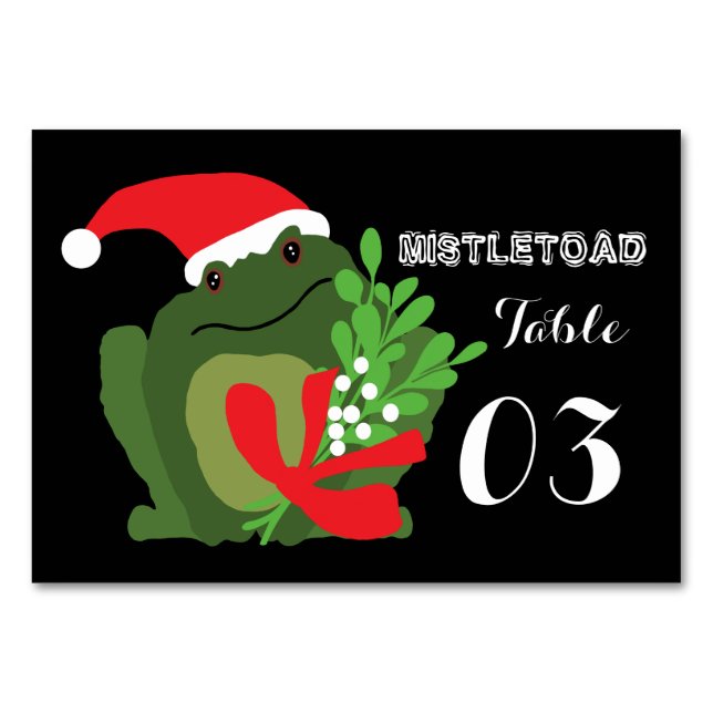 Mistle'toad Christmas Number Table Number (Front)