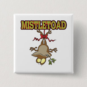Mistletoad Mistletoe Toad Cartoon 15 Cm Square Badge