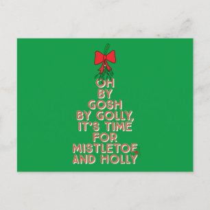 Mistletoe and Holly Postcard